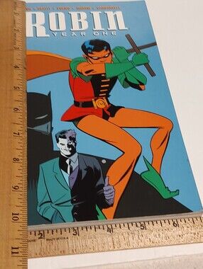 Robin Year One Comic Book - Blue Cover with Orange & Green Graphic DC Novel